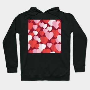 Red And Pink Valentine Paper Hearts Hoodie